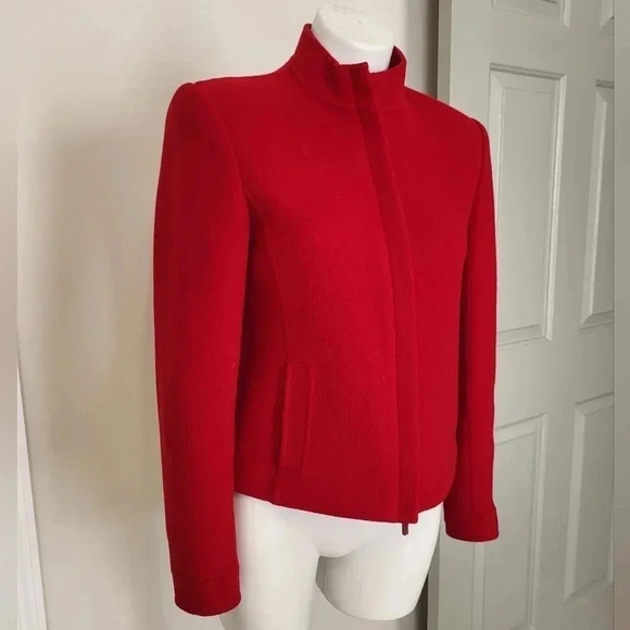 CARLISLE Wool/Angora Blend Full Double Zipper Red Jacket/ Blazer(2) - Picture 2 of 11